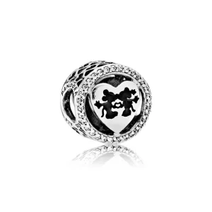 (Bild für) PANDORA Disney, Mickey & Minnie Love, Charm, klare CZ - 791957CZ