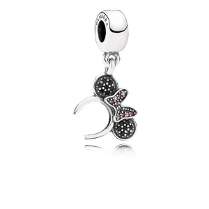 (Bild für) PANDORA Disney Minnie Stirnband Silber baumelnd mit schwarzem Kristall - 791562NCK