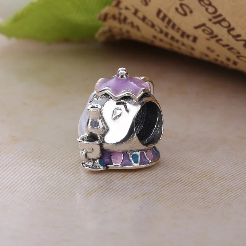 (Bild für) PANDORA Disney, Mrs. Potts & Chip Charm, gemischte Emaille - 792141ENMX - Ansicht 3