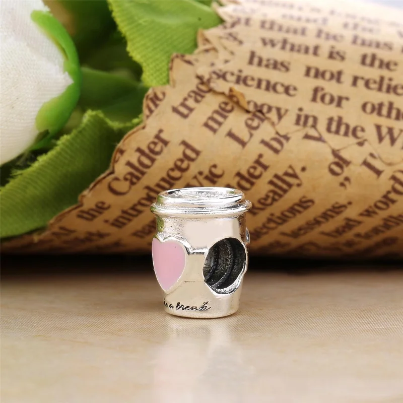 (Bild für) PANDORA Drink To Go Charm, rosa Emaille - 797185EN160 - Ansicht 3