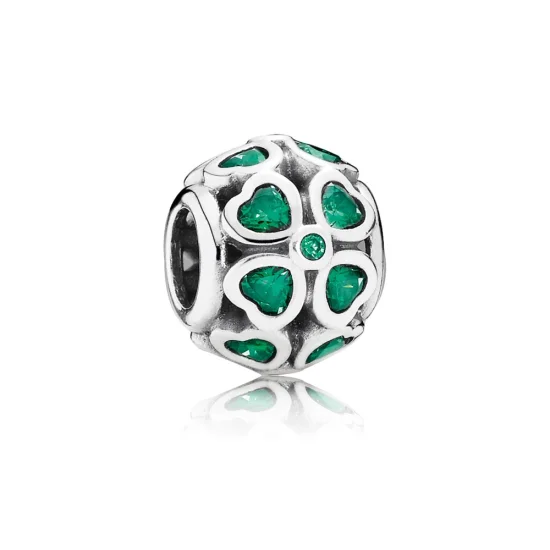 (Bild für) PANDORA Dunkelgrüner Kleeblatt-Charm - 791496CZN