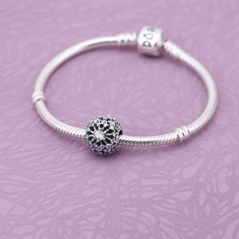 (Bild für) PANDORA Durchbrochener abstrakter Pavé-Charm - 791370CCZ - Ansicht 2