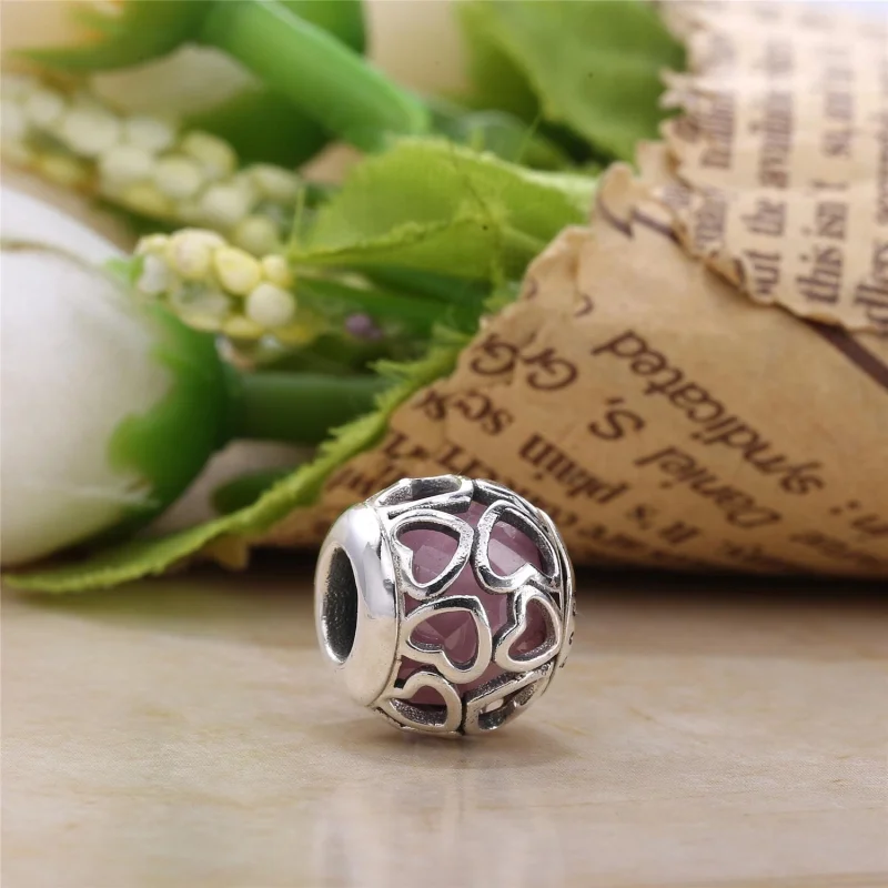 (Bild für) PANDORA Encased in Love, rosafarbener CZ-Charm - 792036PCZ - Ansicht 2