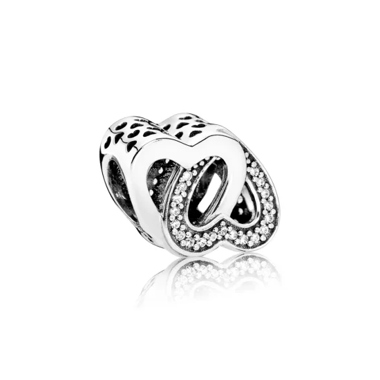 (Bild für) PANDORA Entwined Love Silberherz-Charm - 791880cz