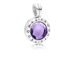 (Bild für) PANDORA Facettiertes Medaillon-Anhänger, synthetischer Amethyst - 797662SAM