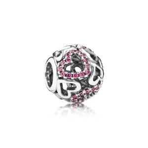 (Bild für) PANDORA Fancy Pink Falling In Love Openwork Charmora Charm - 791424CZS