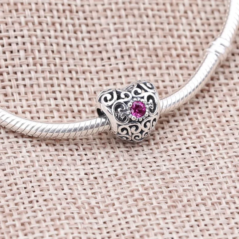 (Bild für) PANDORA Februar Signature Herzanhänger, synthetischer Amethyst - 791784SAM - Ansicht 2