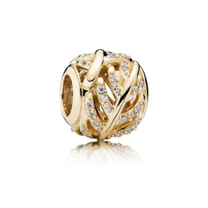 (Bild für) PANDORA-Feder-Gold-Charm mit Zirkonia-Charm - 750831CZ