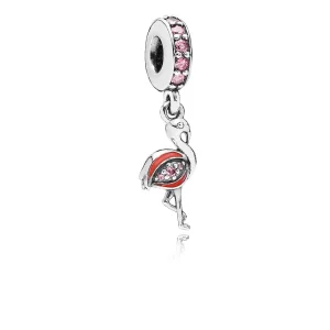 (Bild für) PANDORA Flamingo-Anhänger, ausgefallene rosa CZ-Orange-Emaille - 791294czs