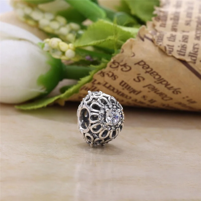 (Bild für) PANDORA Floral Brilliance Charm, klare CZ 14K Gold - 750836CZ - Ansicht 3
