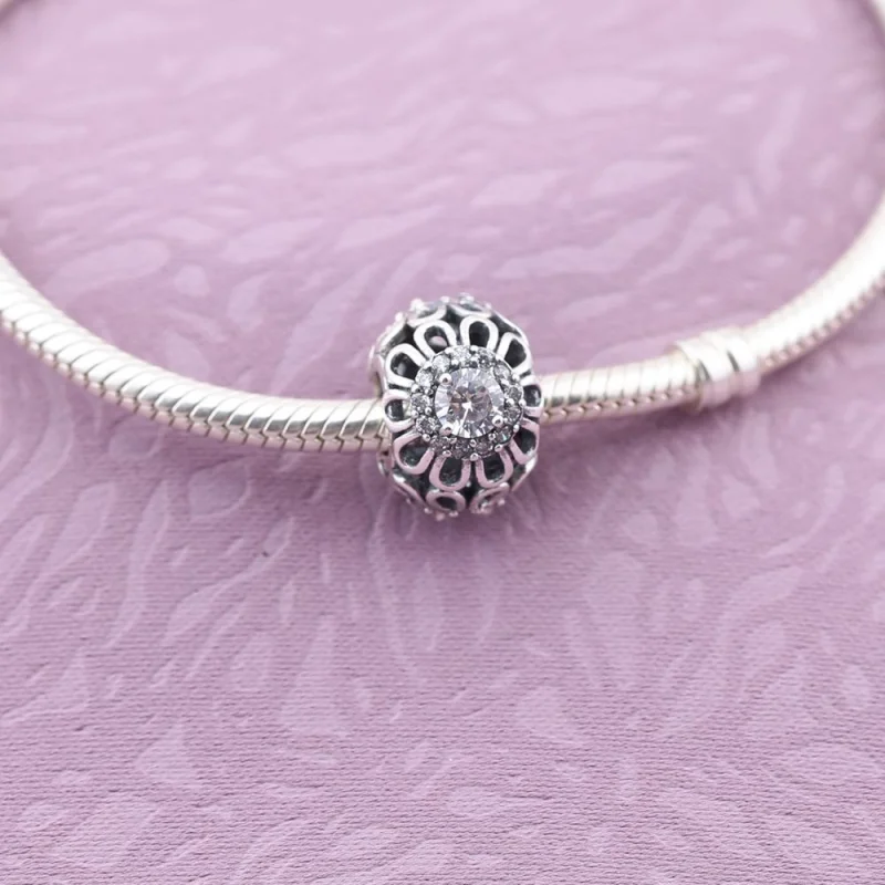 (Bild für) PANDORA Floral Brilliance Openwork Charm - 791260CZ - Ansicht 2