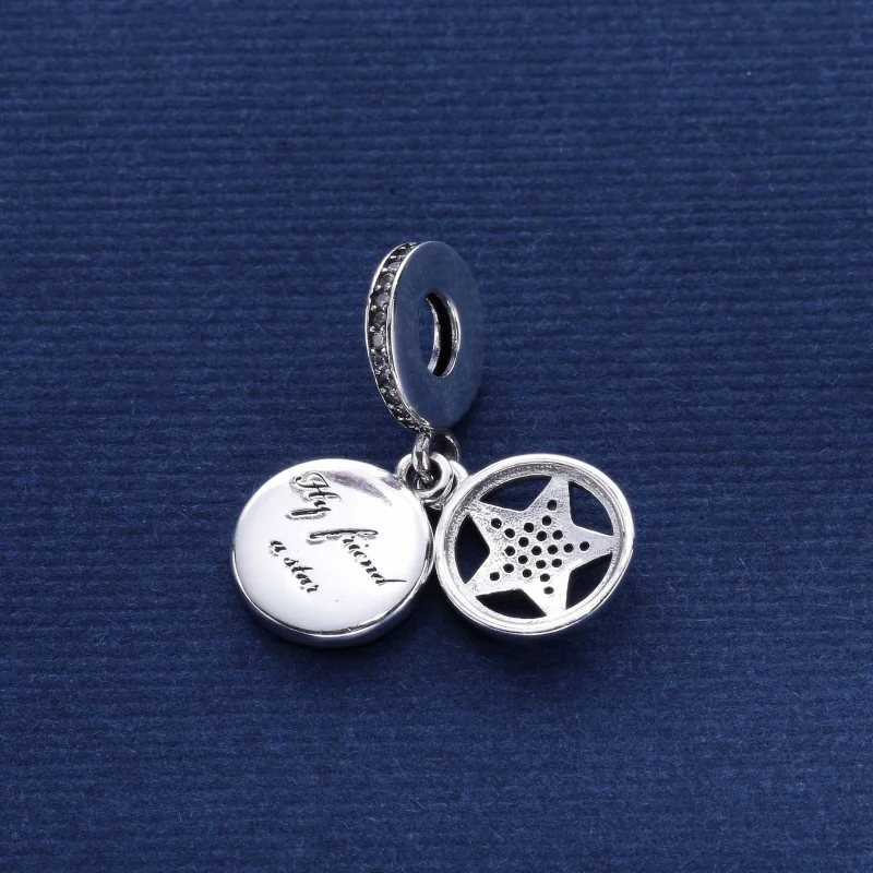 (Bild für) PANDORA Freundschaftsstern, Silber-Emaille-Charm mit klarem CZ - 792148EN23 - Ansicht 3