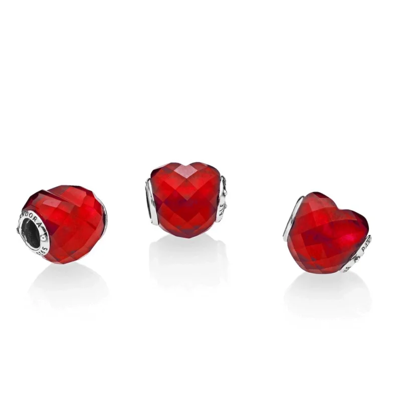 (Bild für) PANDORA Fuchsia Shape of Love Charm, Fuchsia Rose Kristall - 796563NFR - Ansicht 2