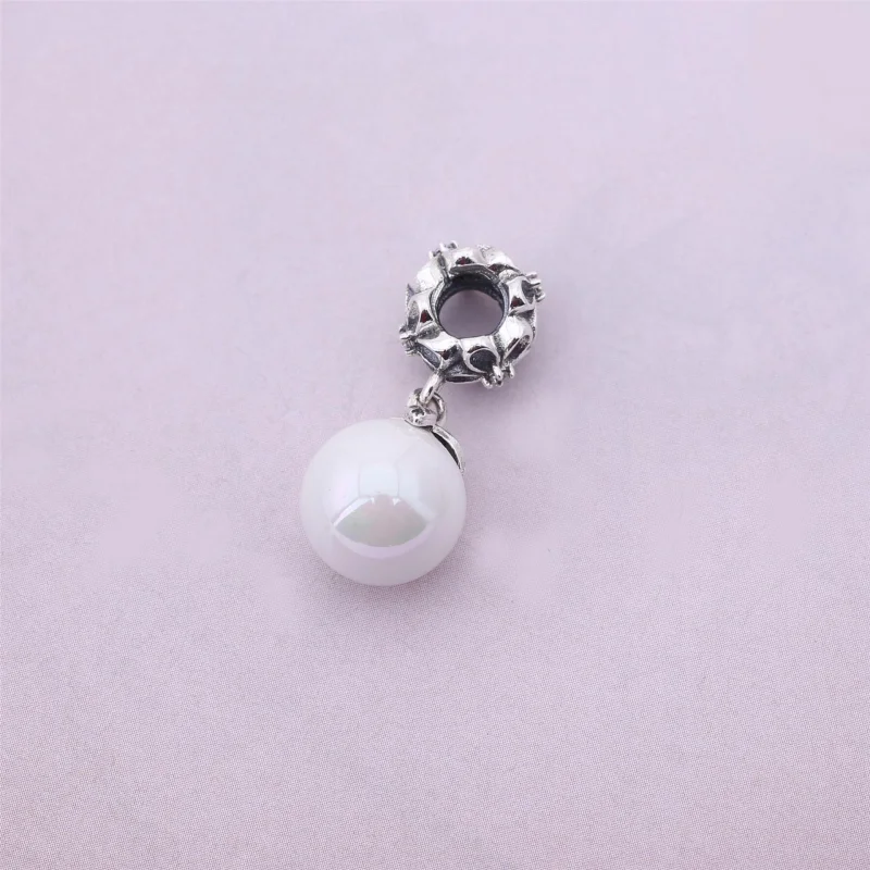 (Bild für) PANDORA Garden Odyssey Dangle, weiße Perle, schwarze CZ - 790858P - Ansicht 3