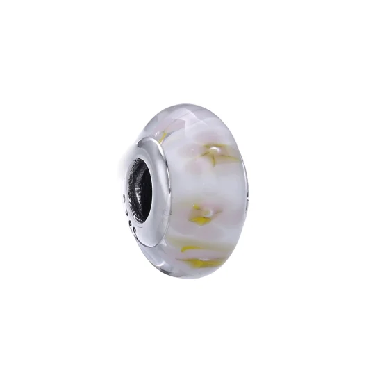 (Bild für) PANDORA Gelber Blumen-Glas-Murano-Charm - PL00030-1