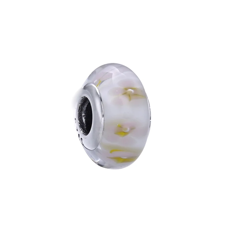 (Bild für) PANDORA Gelber Blumen-Glas-Murano-Charm - PL00030-1