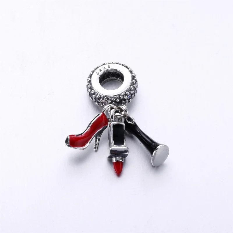 (Bild für) PANDORA Glamour Trio, gemischter Emaille-Charm mit klaren CZ-Anhängern - 792156E - Ansicht 2