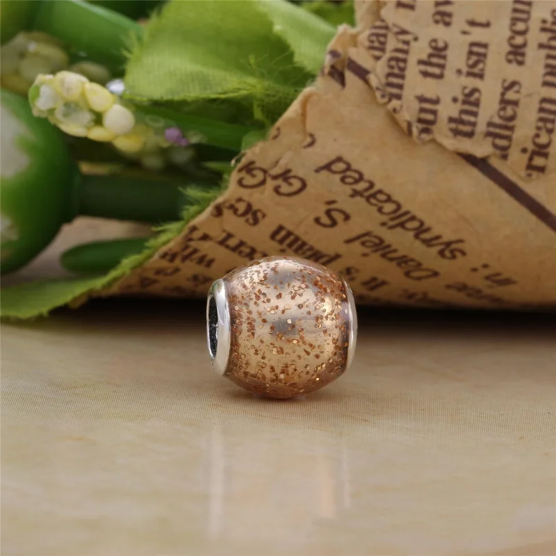 (Bild für) PANDORA Glitter Ball Rose Golden Glitter Emaille Charm - 796327EN145 - Ansicht 2