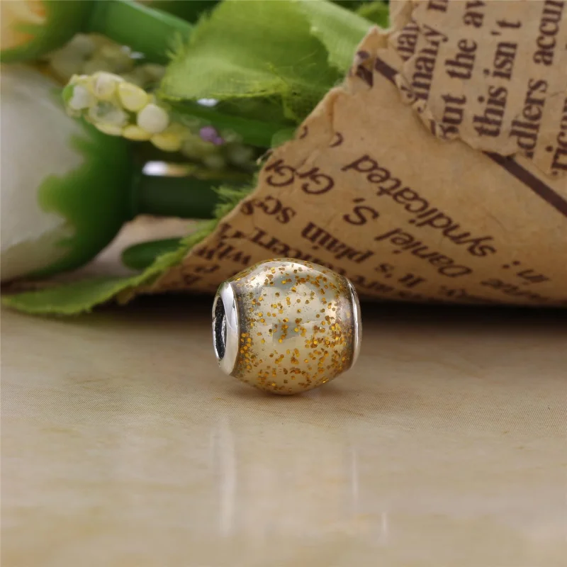 (Bild für) PANDORA Glitzerkugel Goldener Glitzer-Email-Charm - 796327EN146 - Ansicht 2