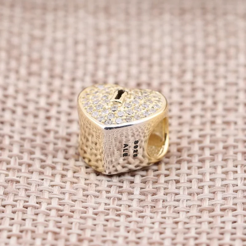 (Bild für) PANDORA Gold-Herz-Schloss-Charm - 750833CZ - Ansicht 2