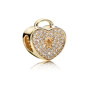 (Bild für) PANDORA Gold-Herz-Schloss-Charm - 750833CZ
