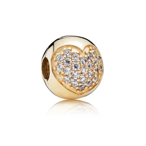 (Bild für) PANDORA Gold-Pavé-Herzclip - 750832CZ