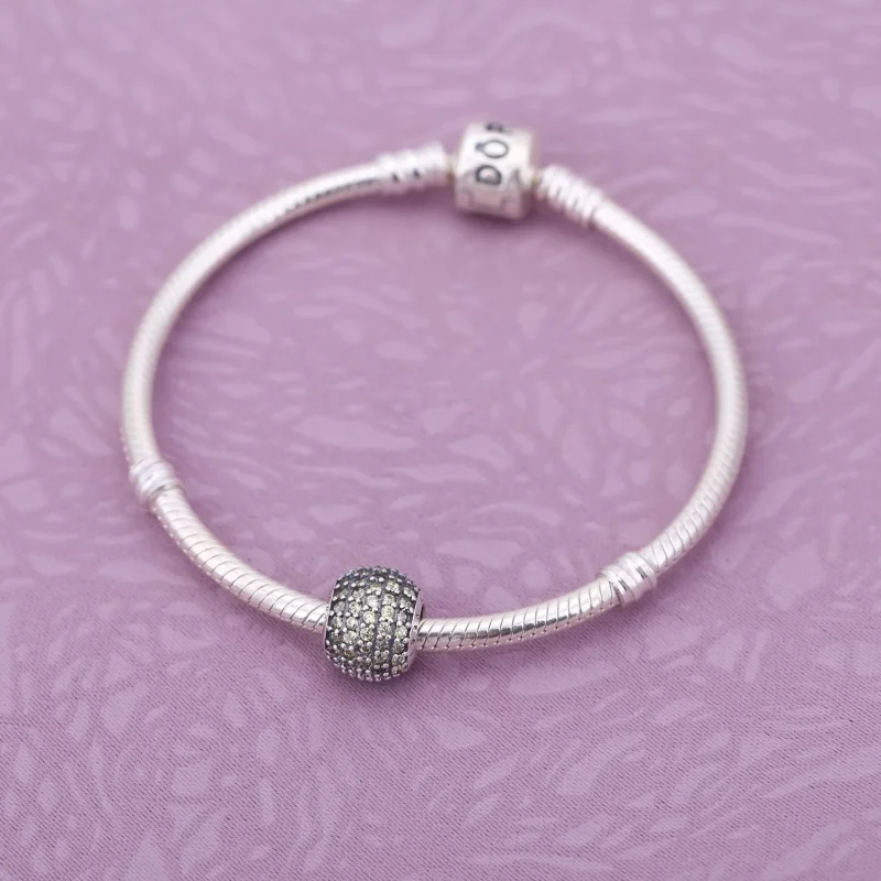 (Bild für) PANDORA Goldener Pavé-Kugel-Charm - 791051FCZ - Ansicht 2