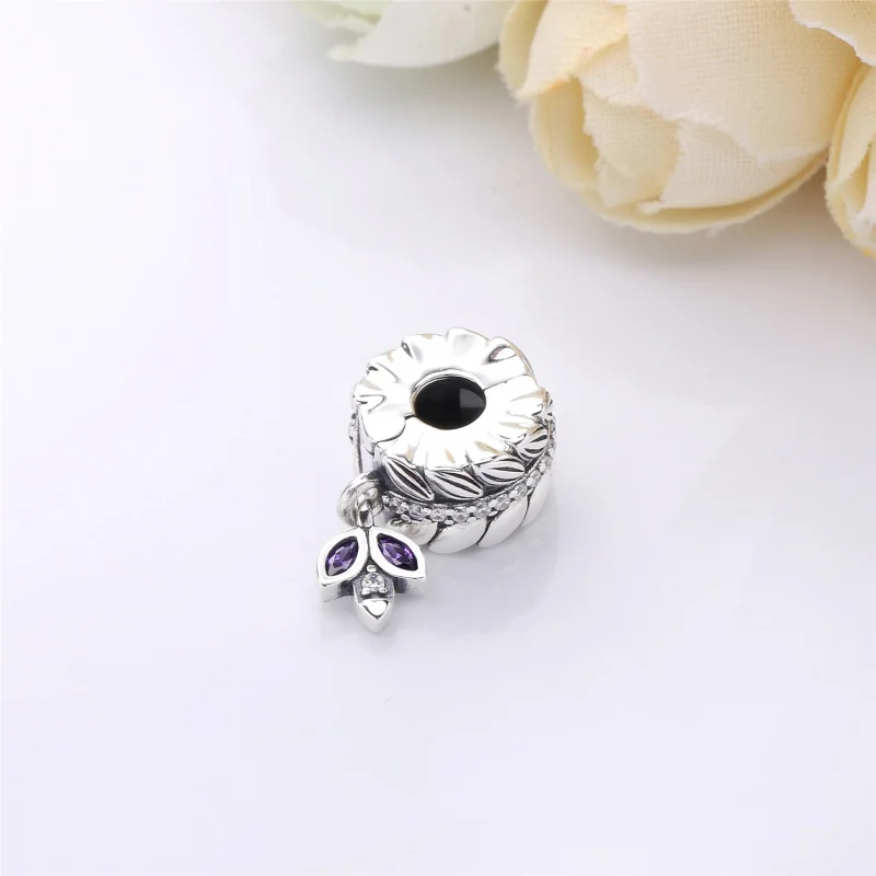 (Bild für) PANDORA Grains of Energy Clip, klare CZ und lila Emaille - 797591CZ - Ansicht 3