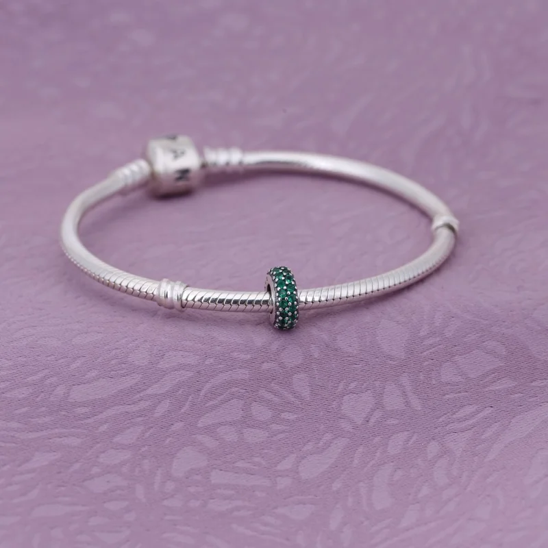 (Bild für) PANDORA grüner Pavé-Inspiration-Charm-Abstandshalter - 791359CZN - Ansicht 2