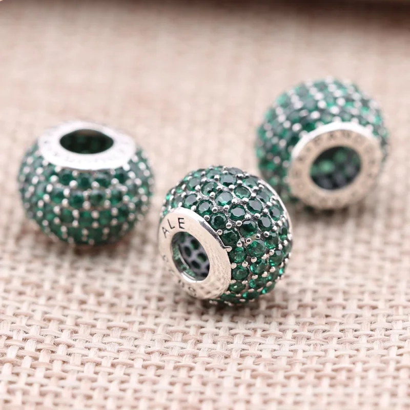 (Bild für) PANDORA Grüner Pavé-Kugel-Charm - 791051CZN - Ansicht 2
