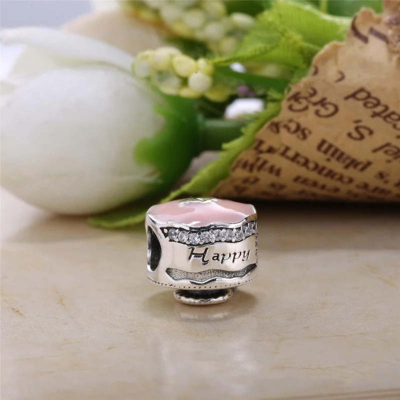 (Bild für) PANDORA „Happy Birthday Cake“ gemischter Emaille-Charm mit klarem CZ - 792061ENM - Ansicht 2