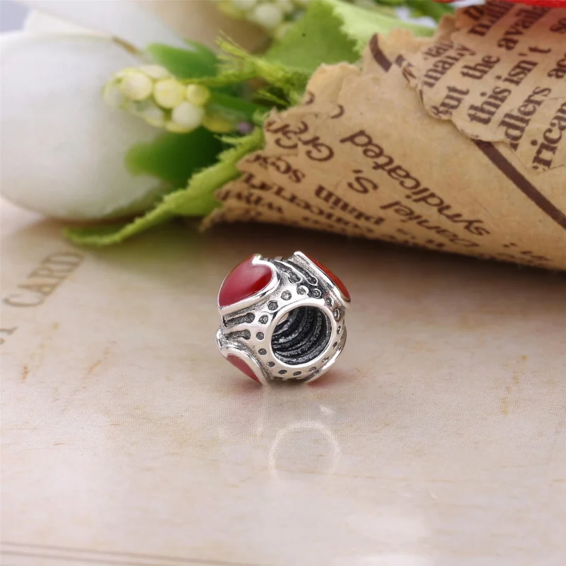 (Bild für) PANDORA-Herz-Charm, rosa Emaille - 790591EN28 - Ansicht 3