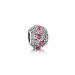 (Bild für) PANDORA Herz-Pavé-Edelstein-Kugel-Charm - 791249CZS