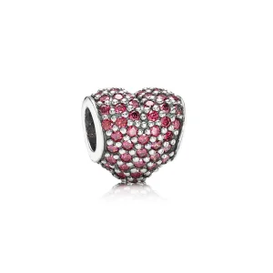 (Bild für) PANDORA Herzanhänger mit rotem Pavé - 791052CZR
