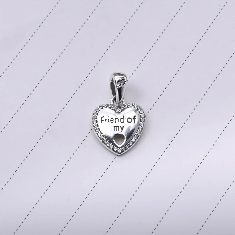 (Bild für) PANDORA Herzen der Freundschaft, klarer CZ-Anhänger-Charm - 792147CZ - Ansicht 2