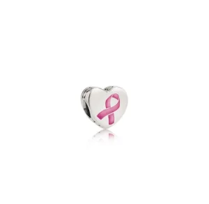 (Bild für) PANDORA Hope Ribbon Charm, rosa Emaille - ENG792015-1