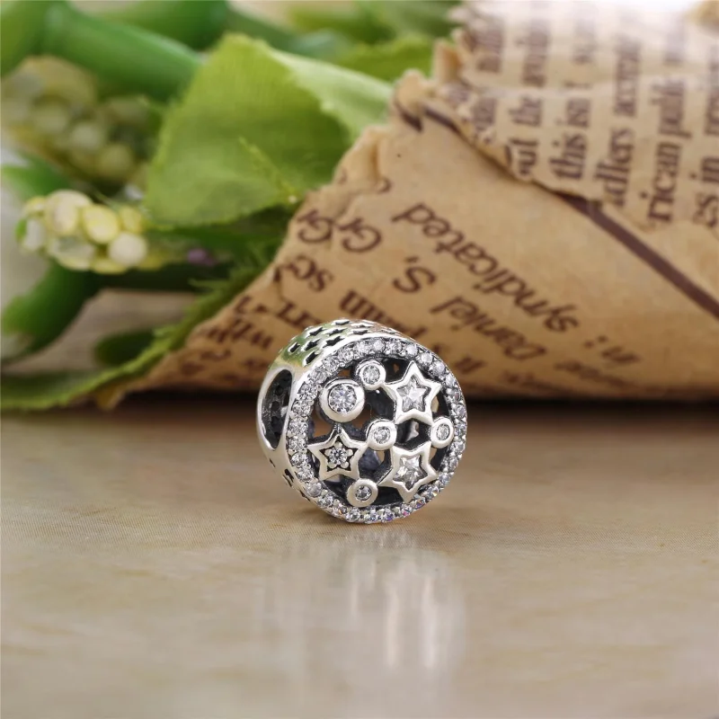 (Bild für) PANDORA Illuminating Stars Charm, silberne Emaille mit klaren CZ - 796373CZ - Ansicht 2