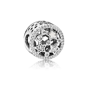 (Bild für) PANDORA Illuminating Stars Charm, silberne Emaille mit klaren CZ - 796373CZ