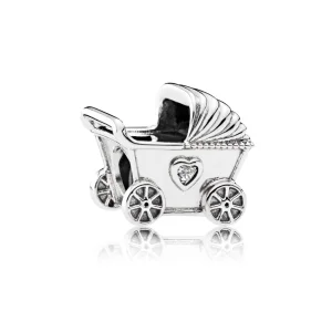 (Bild für) PANDORA Kinderwagen, klarer CZ-Anhänger - 792102cz