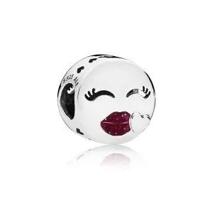 (Bild für) PANDORA Kiss Charm, Cerise Glitzer-Emaille - 796561EN152