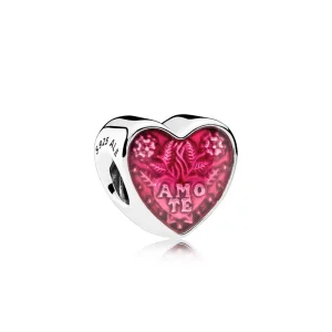 (Bild für) PANDORA Latin Love Herz-Charm, transparente Kirsche-Emaille - 792048EN117