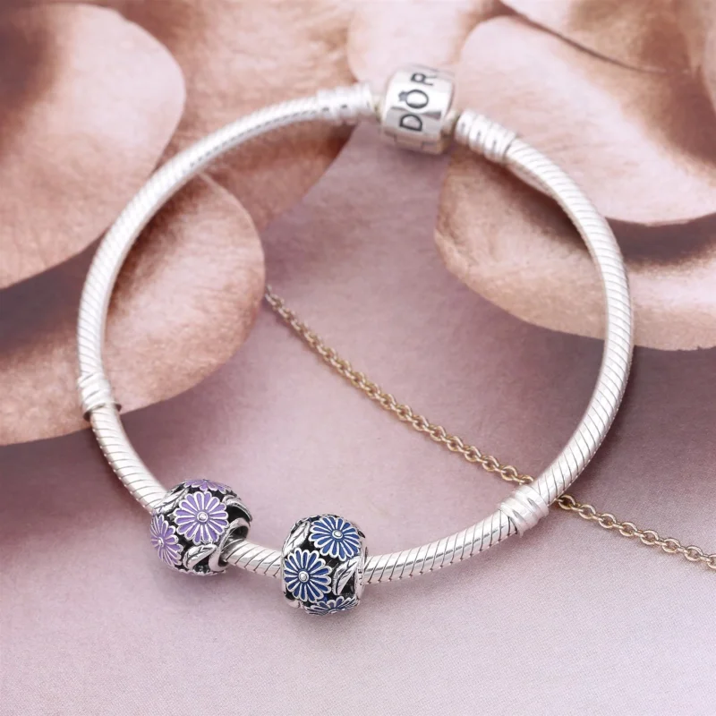 (Bild für) PANDORA Lavendel-Gänseblümchen-Wiesen-Charm - 791487EN66 - Ansicht 2