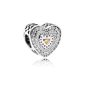 (Bild für) PANDORA Lavish Heart Fancy-Colored Clear CZ Charm - 792081FCZ