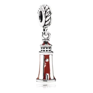 (Bild für) PANDORA Leuchtturm-Anhänger, rot-weiße Emaille - 791137EN42