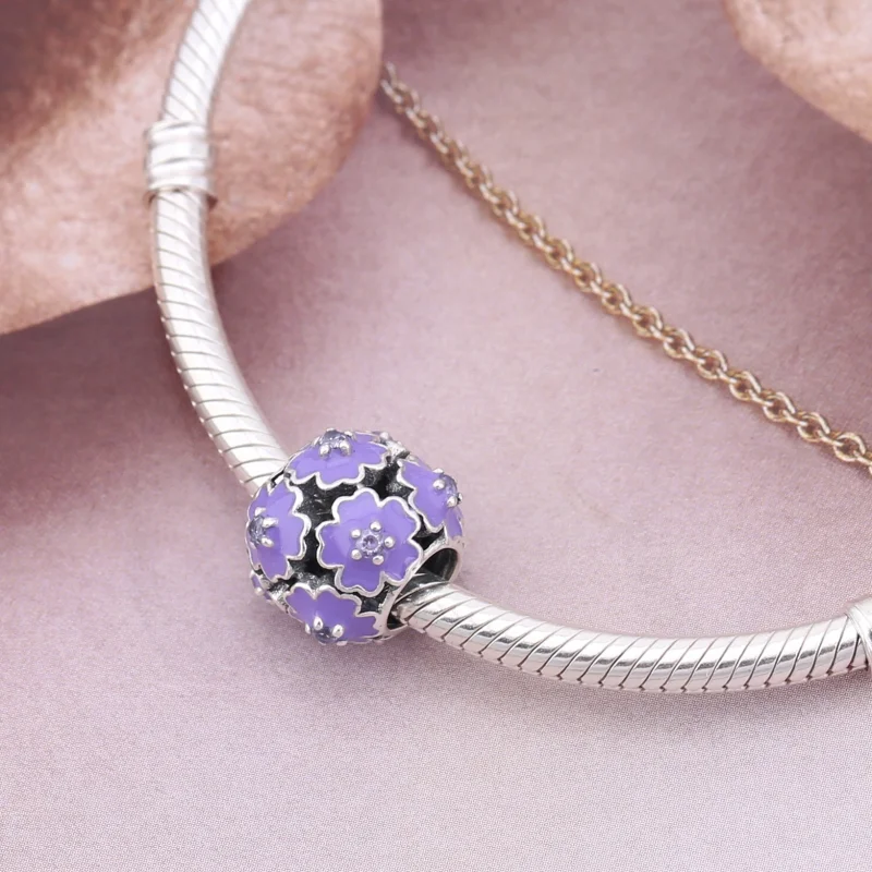 (Bild für) PANDORA Lila Blumen Charm - PD0021-1K - Ansicht 4