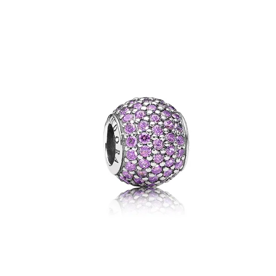 (Bild für) PANDORA Lila Pavé-Kugel-Charm - 791051CFP