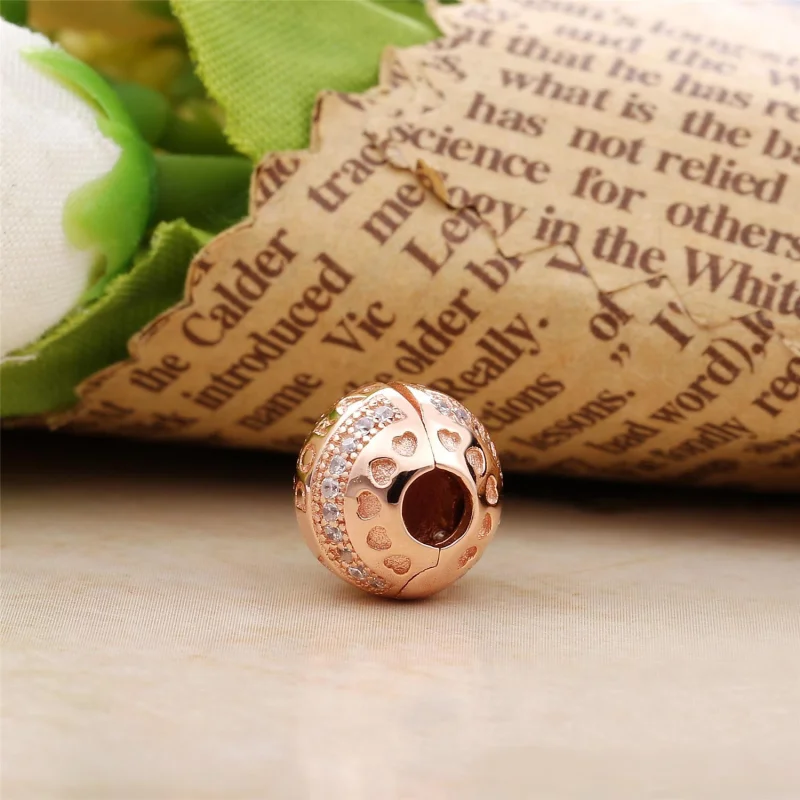 (Bild für) PANDORA-Logo-Herzen-Clip aus Roségold - 787433CZ - Ansicht 3