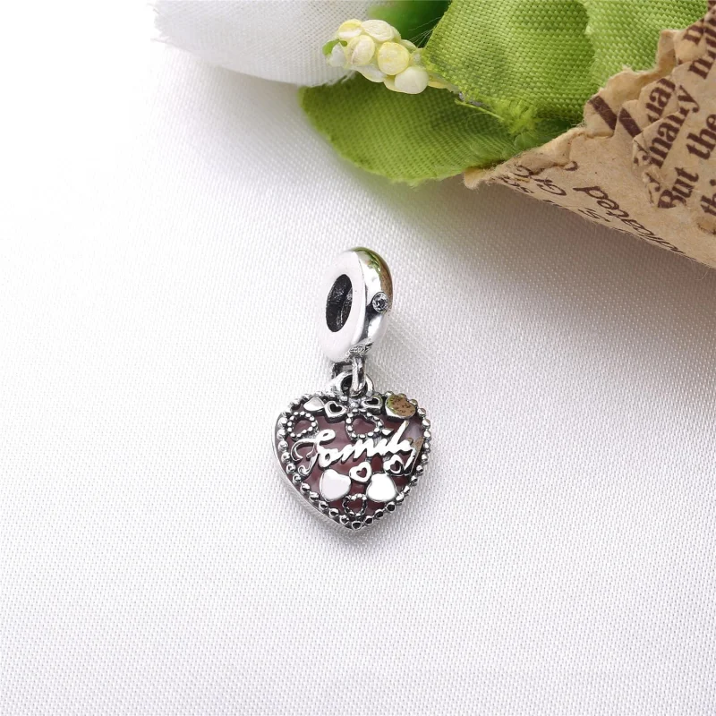 (Bild für) PANDORA „Love Makes A Family“-Anhänger, rosa Emaille und klare CZ - 796459EN28 - Ansicht 2