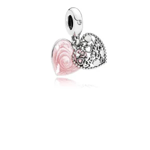 (Bild für) PANDORA „Love Makes A Family“-Anhänger, rosa Emaille und klare CZ - 796459EN28