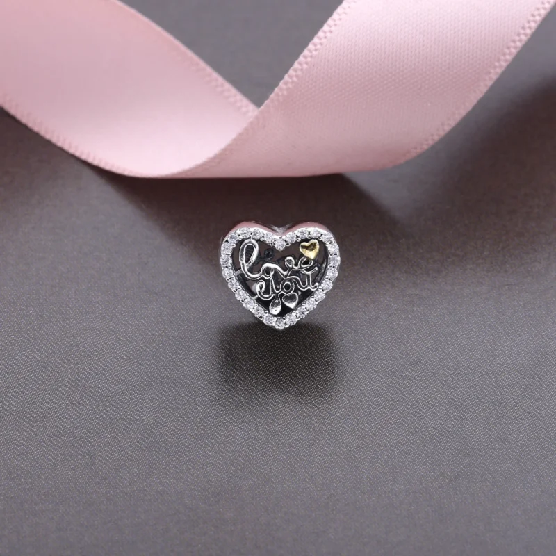 (Bild für) PANDORA Love Script Charm, klare CZ - 792037CZ - Ansicht 2